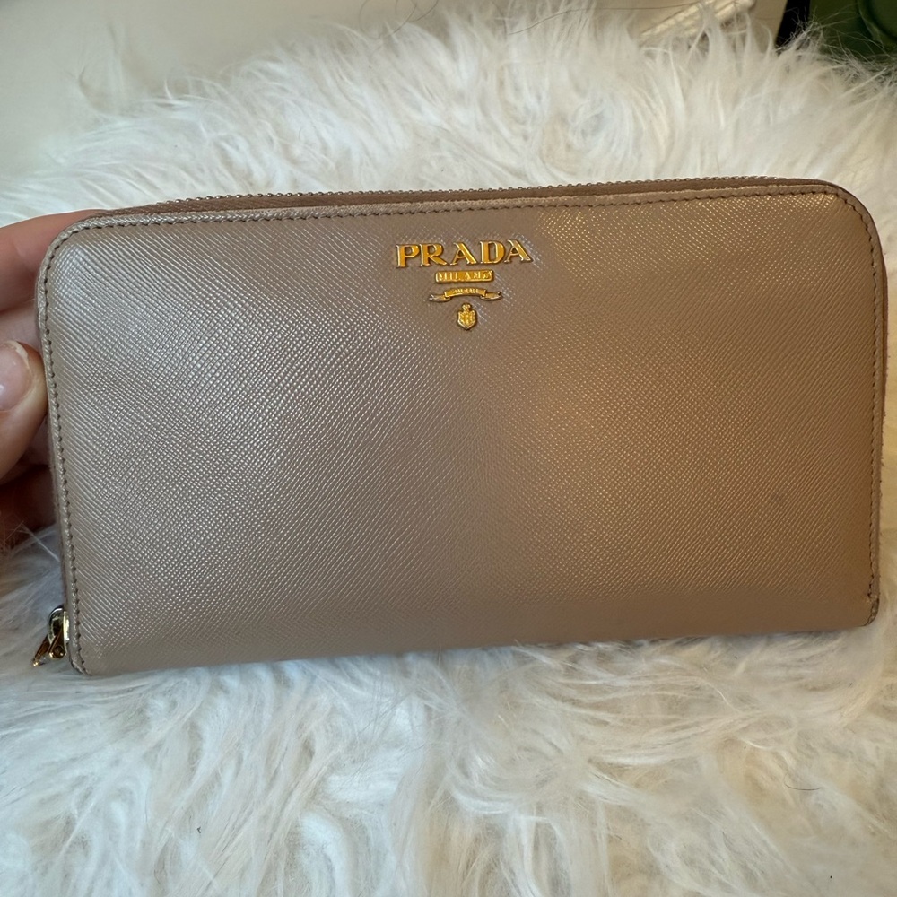 Prada Beige Leather Wallet
